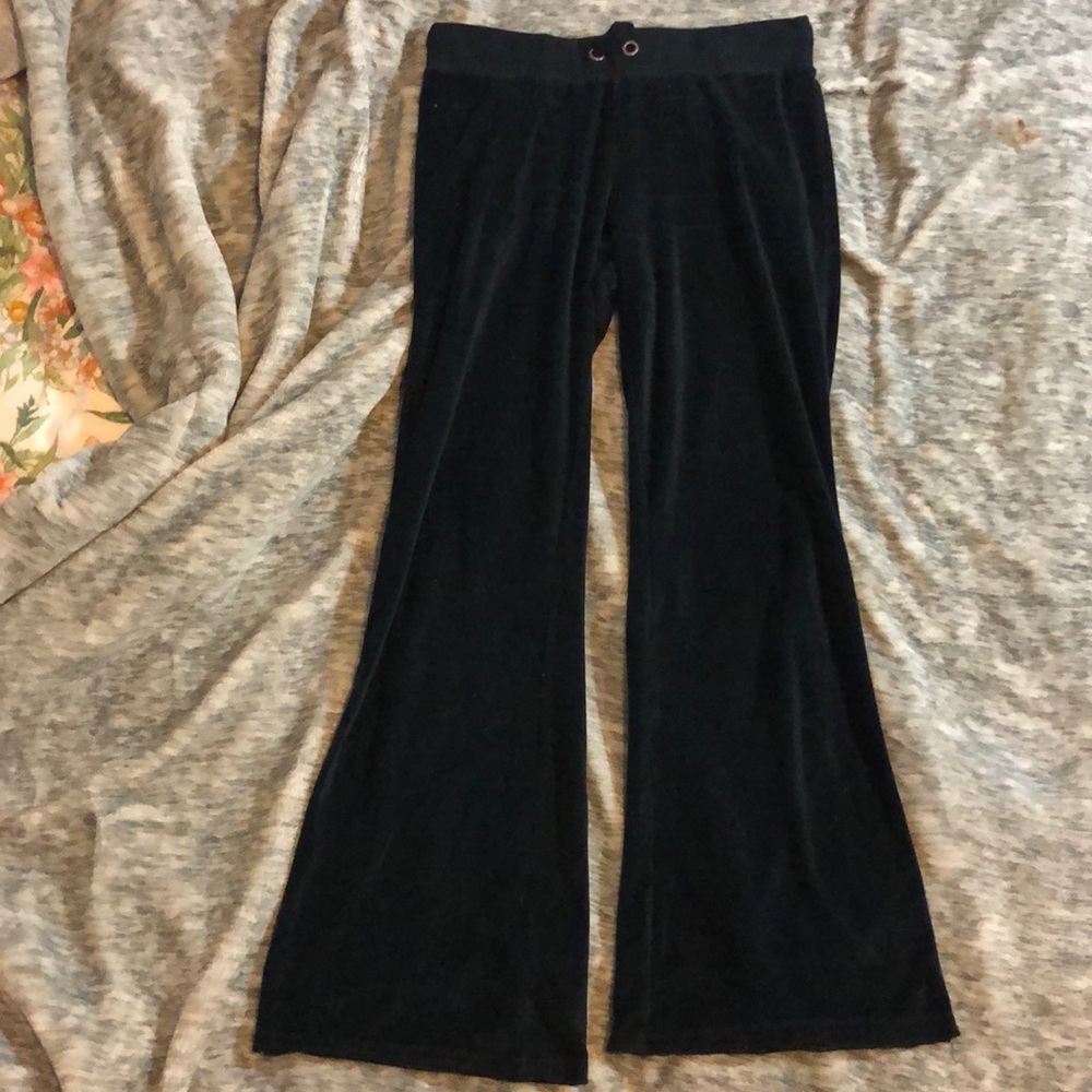 Black Velour Yoga Pants